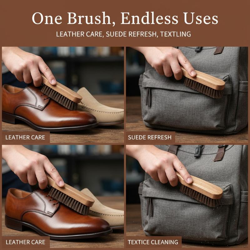 Brosse à chaussures en bois av - Leather Shoe Polish avis et prix