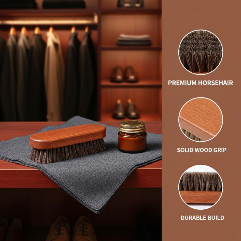 Brosse à chaussures en bois av - Leather Shoe Polish avis et prix